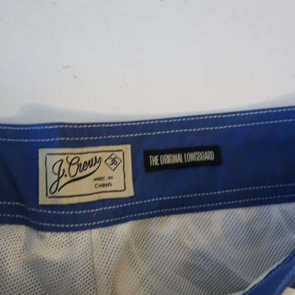 Men's Blue and White Swim Shorts - Picture 4 of 7